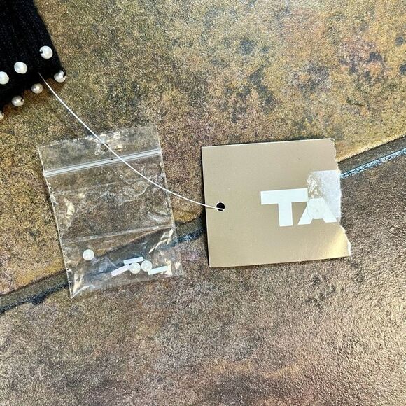 NWT TanJay Cowl Neck Beaded Black Sweater Small - Picture 13 of 13